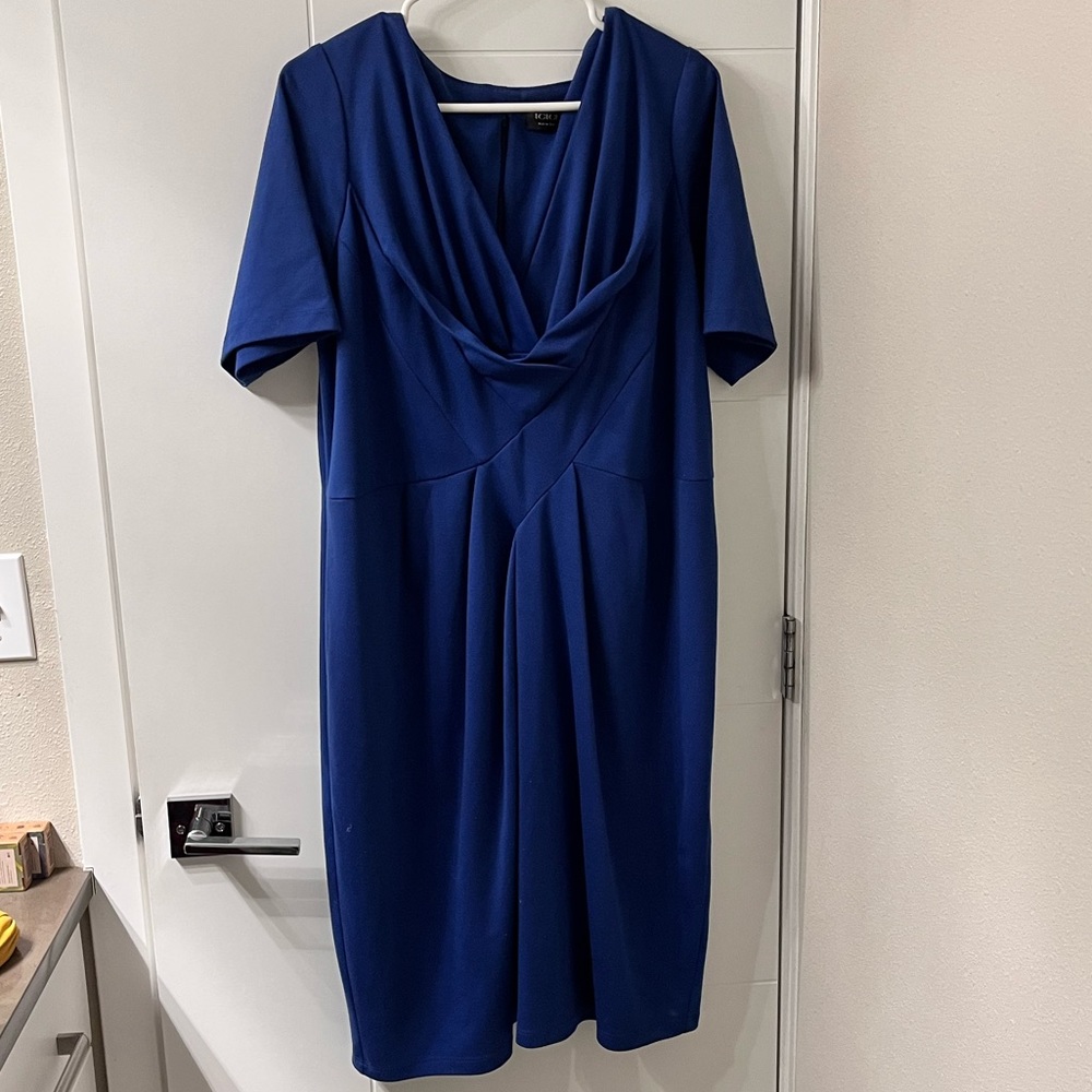 Igigi knee length blue dress with draping detail